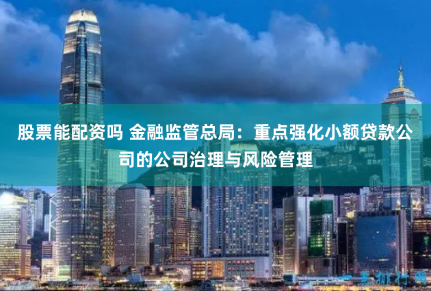 股票能配资吗 金融监管总局：重点强化小额贷款公司的公司治理与风险管理